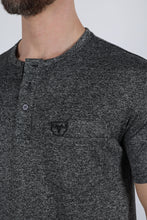 Load image into Gallery viewer, Mens Modern Fit Stretch Henley T-Shirt with Logo
