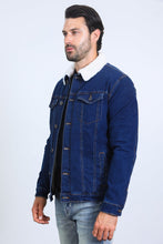 Load image into Gallery viewer, Mens Sherpa Lined Denim Jacket - Indigo
