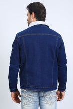 Load image into Gallery viewer, Mens Sherpa Lined Denim Jacket - Indigo
