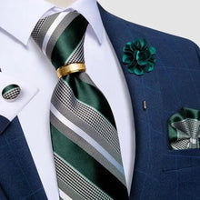 Load image into Gallery viewer, Men Luxury Red Silk Necktie Matching Cufflinks Set For Men Bridegroom Wedding Business Necktie Elegant Design Ideal Gift For Men
