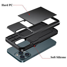Load image into Gallery viewer, Men Luxury Wallet Card Holder Slot Phone Case For iPhone 13 Pro 12 Pro Max Business Phone Card Holder Bumper Cover Storage Case Compatible With iPhone
