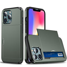 Load image into Gallery viewer, Men Luxury Wallet Card Holder Slot Phone Case For iPhone 13 Pro 12 Pro Max Business Phone Card Holder Bumper Cover Storage Case Compatible With iPhone
