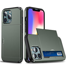 Load image into Gallery viewer, Men Luxury Wallet Card Holder Slot Phone Case For iPhone 13 Pro 12 Pro Max Business Phone Card Holder Bumper Cover Storage Case Compatible With iPhone
