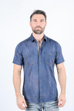 Load image into Gallery viewer, Mens Embroidery Modern Fit Stretch Short Sleeve Shirt
