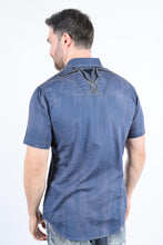 Load image into Gallery viewer, Mens Embroidery Modern Fit Stretch Short Sleeve Shirt
