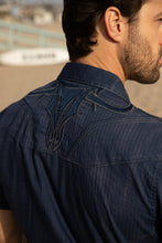 Load image into Gallery viewer, Mens Embroidery Modern Fit Stretch Short Sleeve Shirt
