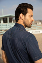 Load image into Gallery viewer, Mens Embroidery Modern Fit Stretch Short Sleeve Shirt
