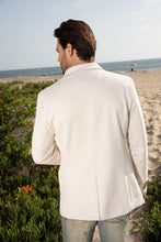 Load image into Gallery viewer, Men's Double Button Off White Faux-Suede Blazer
