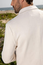 Load image into Gallery viewer, Men's Double Button Off White Faux-Suede Blazer
