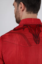 Load image into Gallery viewer, Mens Embroidery Modern Fit Stretch Short Sleeve Shirt
