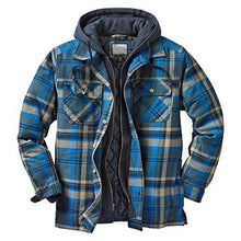 Load image into Gallery viewer, Men's Autumn Winter Jacket Plaid Hooded Long Sleeve Basic Casual Shirt Jackets  Men's Long Sleeve Soft Warm Jacket With Hood Hooded Shirt Jacket Soft Long Sleeve Outdoor Clothes For Men
