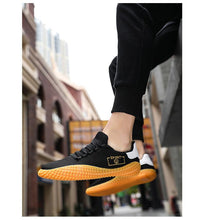 Load image into Gallery viewer, Men's Black Sneakers Mesh Breathable Shoes Male Fashion Black Athletic Footwear Flat Casual Walking Shoes Breathable Casual Shoes Couple Fashion Lace Up Mens Sneakers

