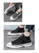 Load image into Gallery viewer, Men's Canvas Shoes Male High Top Casual Gray Skateboarding Vulcanized Shoes Comfort Sneakers Comfortable Outdoor Sport Walking Fashion Sneakers High Top Casual Shoes Walking Sneakers
