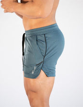 Load image into Gallery viewer, Men's Gym Training Shorts Men Sports Casual Clothing Fitness Workout Running Grid quick-drying compression Shorts Athletics Quick Dry Active Running Bodybuilding Shorts with Pockets
