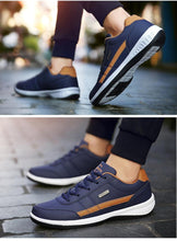 Load image into Gallery viewer, Men's Leather Sneakers Casual Comfortable Luxury Sneakers Man Lace-Up Athletic Sports Artificial Leather Mens Spring Flats Trainers Outdoor Mens Casual Sports Sneakers

