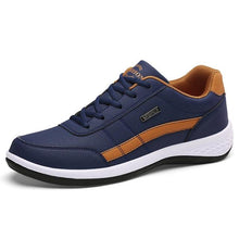 Load image into Gallery viewer, Men's Leather Sneakers Casual Comfortable Luxury Sneakers Man Lace-Up Athletic Sports Artificial Leather Mens Spring Flats Trainers Outdoor Mens Casual Sports Sneakers
