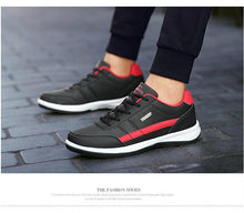 Load image into Gallery viewer, Men's Leather Sneakers Casual Comfortable Luxury Sneakers Man Lace-Up Athletic Sports Artificial Leather Mens Spring Flats Trainers Outdoor Mens Casual Sports Sneakers
