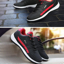 Load image into Gallery viewer, Men's Leather Sneakers Casual Comfortable Luxury Sneakers Man Lace-Up Athletic Sports Artificial Leather Mens Spring Flats Trainers Outdoor Mens Casual Sports Sneakers
