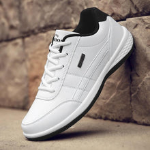 Load image into Gallery viewer, Men's Leather Sneakers Casual Comfortable Luxury Sneakers Man Lace-Up Athletic Sports Artificial Leather Mens Spring Flats Trainers Outdoor Mens Casual Sports Sneakers
