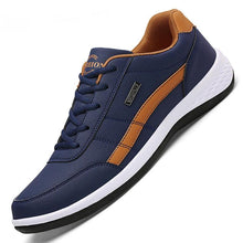 Load image into Gallery viewer, Men's Leather Sneakers Casual Comfortable Luxury Sneakers Man Lace-Up Athletic Sports Artificial Leather Mens Spring Flats Trainers Outdoor Mens Casual Sports Sneakers
