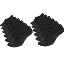 Load image into Gallery viewer, Comfort Rich Men&#39;s No Show Socks - Black, and White Cotton, Size 10-13
