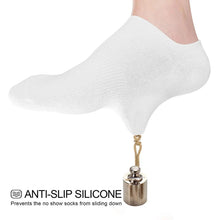 Load image into Gallery viewer, Comfort Rich Men&#39;s No Show Socks - Black, and White Cotton, Size 10-13
