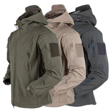 Load image into Gallery viewer, Men's Outdoor Soft Fleece Jacket Men's And Women's Jacket Unique Jackets For Men Windproof  Waterproof Breathable Jacket Thermal Hooded Tactical Jacket Outdoor Camouflage Fleece Hooded Coat
