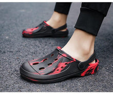 Load image into Gallery viewer, Men's Summer Hole Shoes Soft Rubber Lightweight Garden Clogs Couples Arch Support Clogs Garden Shoes Slip-on Outdoor Beach Slippers Mixed Colors Sandals
