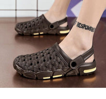 Load image into Gallery viewer, Men Sandals Summer Hole Shoes Rubber Tasteless Plastic Unisex Garden Shoes Black Beach Flat Men Sandals Non Slip Water Shoes Lightweight Home Slip On Walking Casual Holiday Shoes
