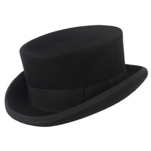 Load image into Gallery viewer, Men Simple Classic Wool Hat For Men/Women New Pork Pie Hat Men's Porkpie Breathable Hats Flat Top Men's Fedora Hat Party Costume Fedoras Black Hats
