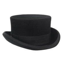 Load image into Gallery viewer, Men Simple Classic Wool Hat For Men/Women New Pork Pie Hat Men's Porkpie Breathable Hats Flat Top Men's Fedora Hat Party Costume Fedoras Black Hats
