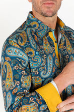 Load image into Gallery viewer, Satin Cotton/Spandex Long Sleeve Shirt - Teal
