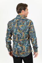 Load image into Gallery viewer, Satin Cotton/Spandex Long Sleeve Shirt - Teal
