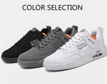 Load image into Gallery viewer, Men White Casual Leather Fashion Sneakers Breathable Sports Running Shoes Leather Running Sport Air Cushion Outdoor Training Sneakers High Quality Design
