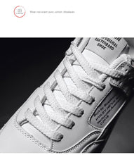 Load image into Gallery viewer, Men White Casual Leather Fashion Sneakers Breathable Sports Running Shoes Leather Running Sport Air Cushion Outdoor Training Sneakers High Quality Design
