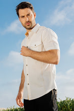 Load image into Gallery viewer, Mens Embroidery Modern Fit Stretch Short Sleeve Shirt
