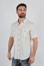 Load image into Gallery viewer, Mens Embroidery Modern Fit Stretch Short Sleeve Shirt
