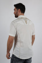 Load image into Gallery viewer, Mens Embroidery Modern Fit Stretch Short Sleeve Shirt
