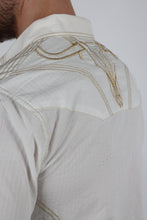 Load image into Gallery viewer, Mens Embroidery Modern Fit Stretch Short Sleeve Shirt
