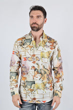 Load image into Gallery viewer, Mens Long Sleeve Modern Fit Stretch Wild Horses Print Shirt
