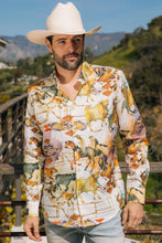 Load image into Gallery viewer, Mens Long Sleeve Modern Fit Stretch Wild Horses Print Shirt
