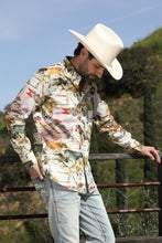 Load image into Gallery viewer, Mens Long Sleeve Modern Fit Stretch Wild Horses Print Shirt
