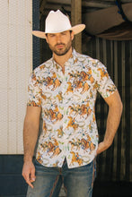 Load image into Gallery viewer, Mens Short Sleeve Modern Fit Stretch Wild Horses Print Shirt
