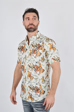 Load image into Gallery viewer, Mens Short Sleeve Modern Fit Stretch Wild Horses Print Shirt
