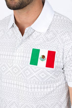 Load image into Gallery viewer, Mens Modern Fit Stretch MEXICO Cotton Polo with Aztec Print
