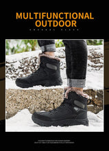 Load image into Gallery viewer, Men Winter Snow Boots Waterproof Leather Outdoor Hiqh Quality Boots Training Boots Non-Slip Warm Waterproof Mid Calf Shoes Outdoor Hiking Climbing Full Fur Lined Design
