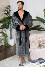 Load image into Gallery viewer, Men’s Robe with Hood – Ultra-Soft Plush Comfort for Everyday Use
