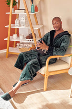 Load image into Gallery viewer, Men’s Robe with Hood – Ultra-Soft Plush Comfort for Everyday Use
