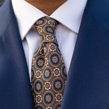 Load image into Gallery viewer, La Vigna - Printed Wool &amp; Silk Tie - Brown
