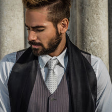 Load image into Gallery viewer, Barbera - Silk Jacquard Tie - Silver
